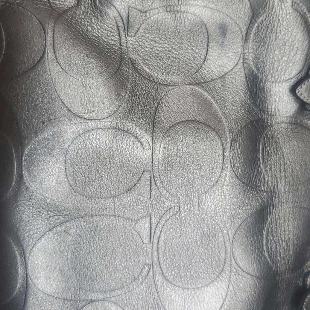 Coach Gun Metal Leather Purse - Picture 8 of 9
